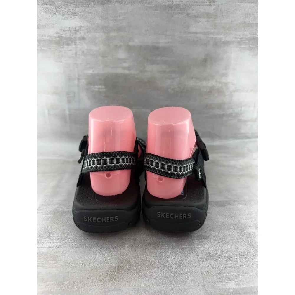 Skechers Outdoor Lifestyle Women Black White Strappy Sport Sandals Size 7